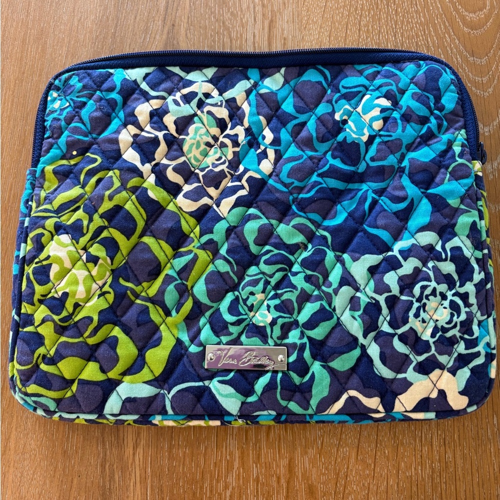 Vera Bradley Blue and Green Quilted Ipad Sleeve